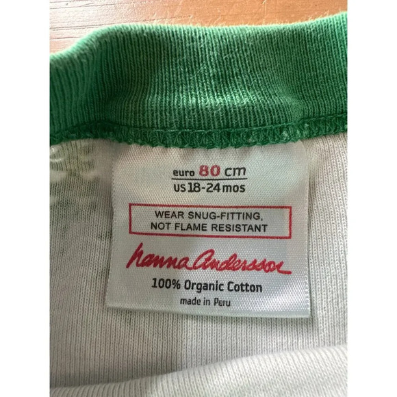 Hanna Andersson Christmas Tree Holiday Long John Pajamas Size 80 18-24 months - Picture 3 of 4